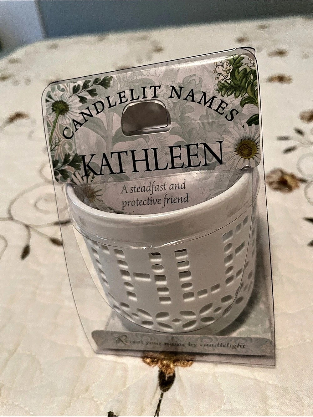 Candlelit Names Floral Tealight Holder